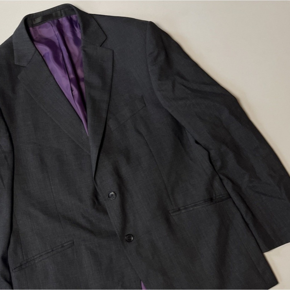 Marks And Spencer Performance Blazer Size 44 M Charcoal Wool Blend Sports Jacket